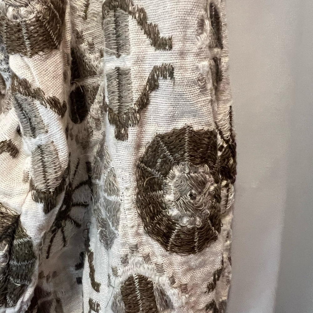 Free People Cream Embroidered 3/4 Sleeve Blouse - Picture 7 of 9